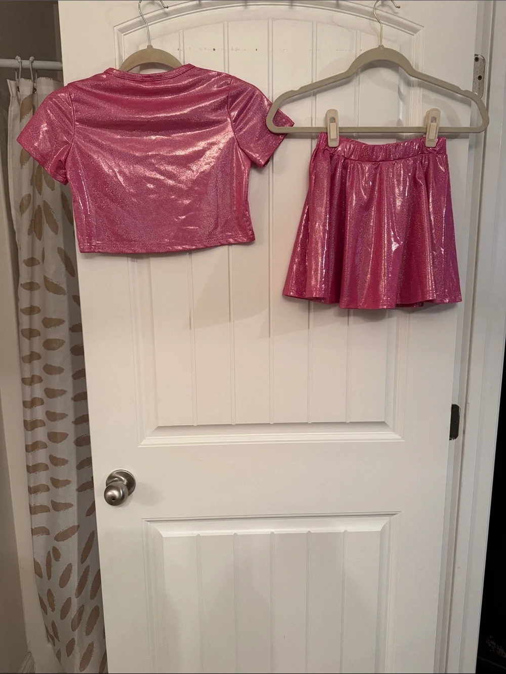 SHEIN Sparkling Hot Pink Girls Two-Piece Set